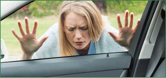 woman locked out of car
